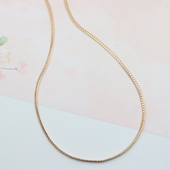 Elegant Rose Gold Flat Chain Necklace in High Quality Finish, XPNL0271 - Picture 7 of 11